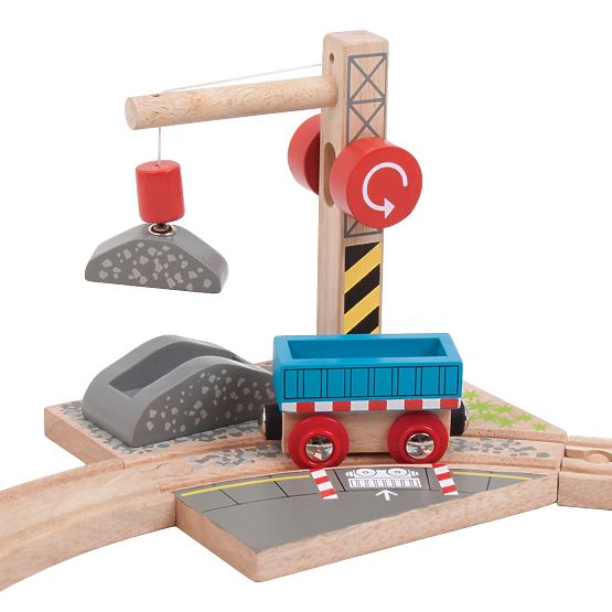 Bigjigs Rail Crane sa šljunkom