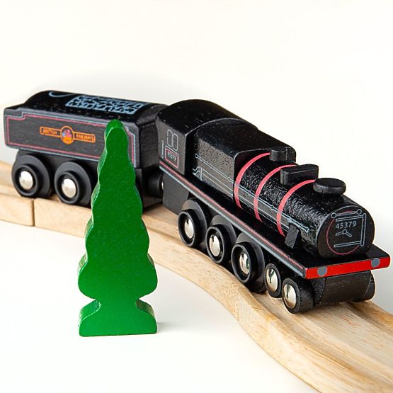 Bigjigs Rail Drvena replika lokomotive Black 5 motor