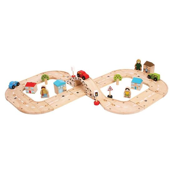 Bigjigs Rail Drvena staza za automobile osmice