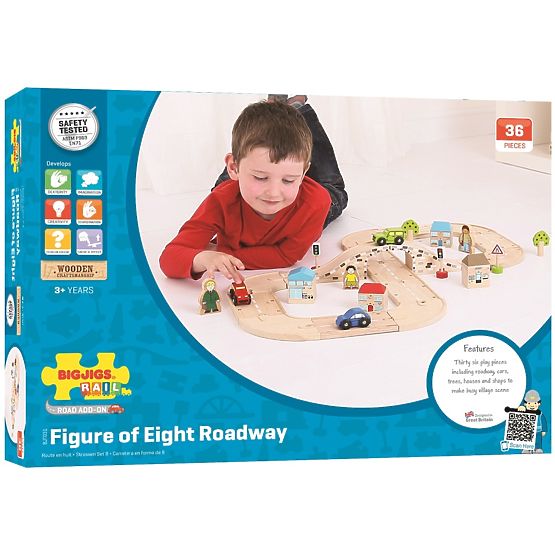 Bigjigs Rail Drvena staza za automobile osmice