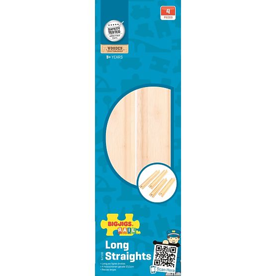 Bigjigs Rail Duge ravne vodilice 21 cm 4 kom