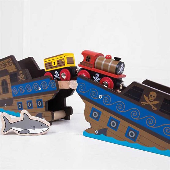 Bigjigs Rail Piratski vlak + 3 tračnice
