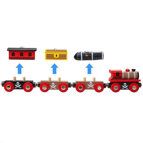 Bigjigs Rail Piratski vlak + 3 tračnice