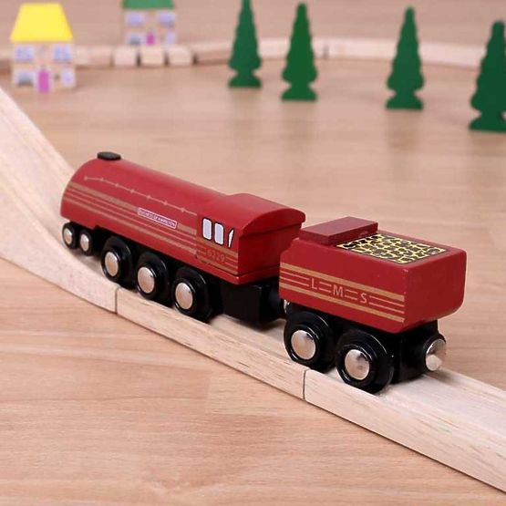 Bigjigs Rail replika lokomotive Duchess of Hamilton + 3 kolosijeka