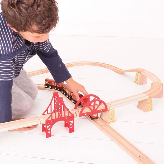 Bigjigs Rail replika lokomotive Duchess of Hamilton + 3 kolosijeka