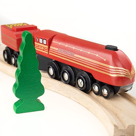 Bigjigs Rail replika lokomotive Duchess of Hamilton + 3 kolosijeka