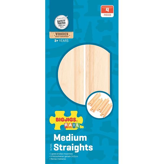 Bigjigs Rail Srednje ravne tračnice 16 cm 4 kom