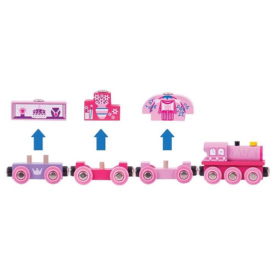 Bigjigs Rail Train za princeze + 3 tračnice