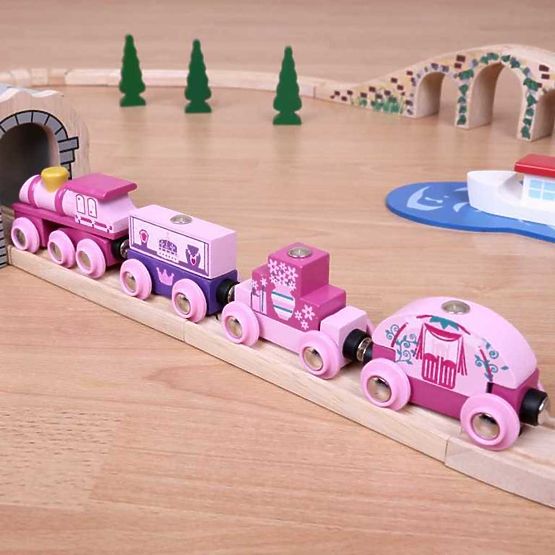 Bigjigs Rail Train za princeze + 3 tračnice