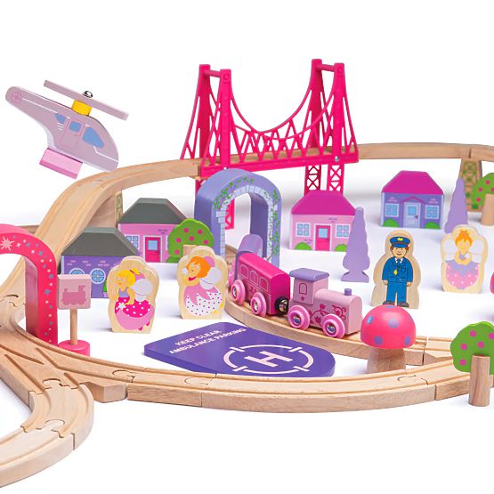 Bigjigs Rail Velika drvena željeznička pruga za princeze