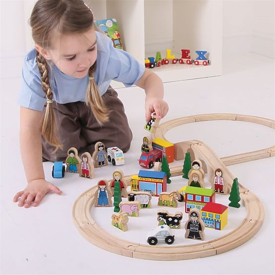Bigjigs Rail Veliki set drvenih dodataka za željezničke tračnice