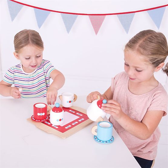 Bigjigs Toys Čajni set s točkicama