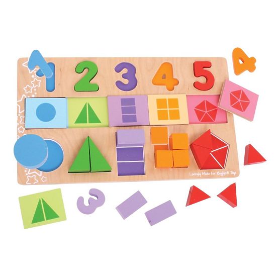 Bigjigs Toys Didaktička ploča Brojevi, boje, oblici