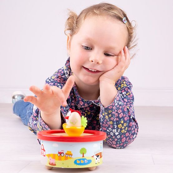Bigjigs Toys Drvena glazbena kutija farma