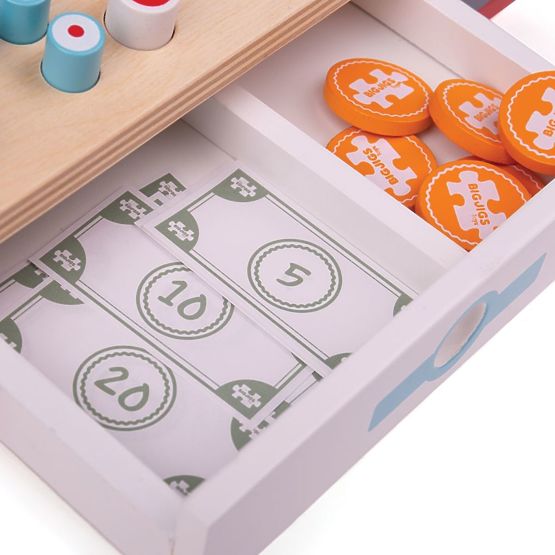 Bigjigs Toys Drvena kasa crvena