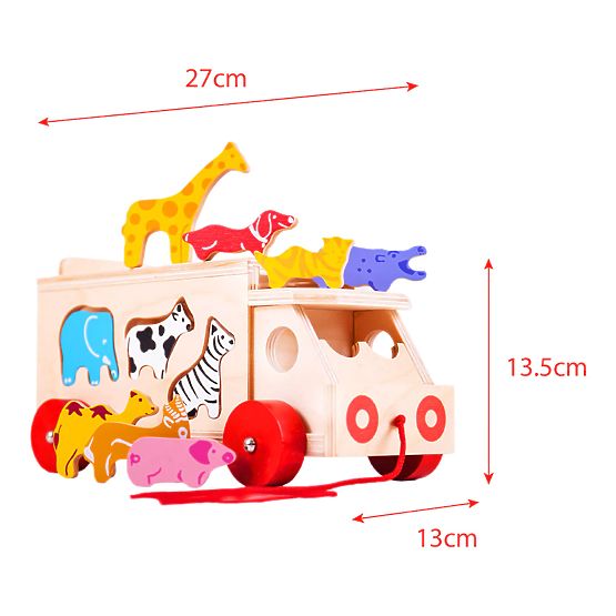 Bigjigs Toys Drveni autić sa životinjama
