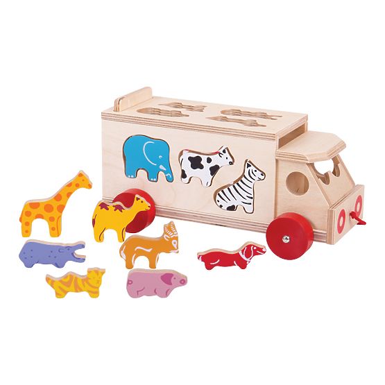 Bigjigs Toys Drveni autić sa životinjama