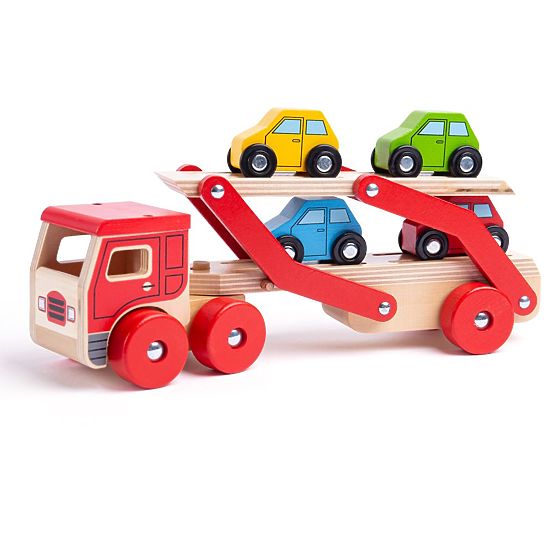 Bigjigs Toys Drveni kamion s autima