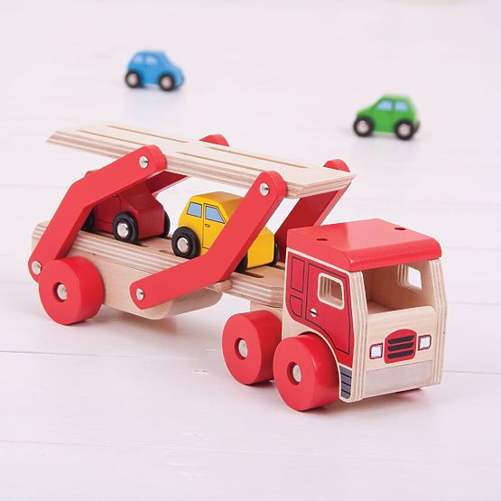 Bigjigs Toys Drveni kamion s autima