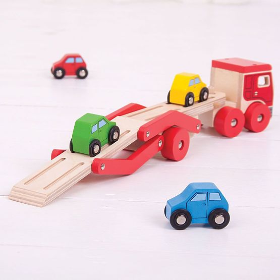 Bigjigs Toys Drveni kamion s autima