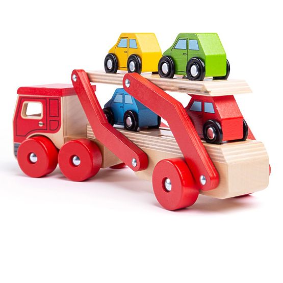 Bigjigs Toys Drveni kamion s autima