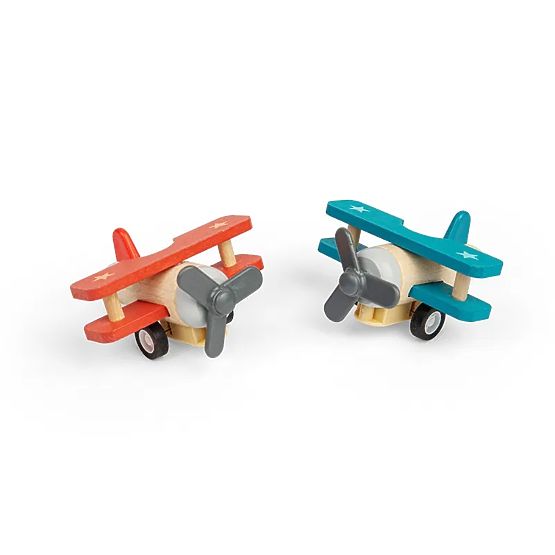 Bigjigs Toys Drveni navijački avion Dvokrilac 1 kom