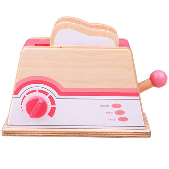 Bigjigs Toys Drveni toster ružičasti - oštećena ambalaža