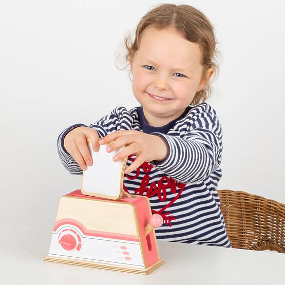 Bigjigs Toys Drveni toster ružičasti - oštećena ambalaža