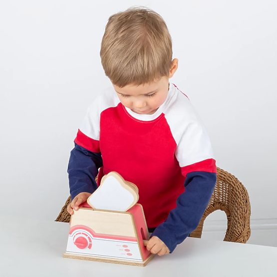 Bigjigs Toys Drveni toster ružičasti - oštećena ambalaža