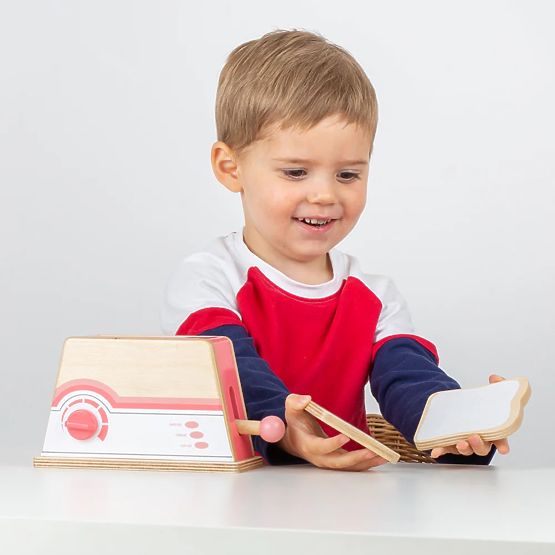 Bigjigs Toys Drveni toster ružičasti - oštećena ambalaža