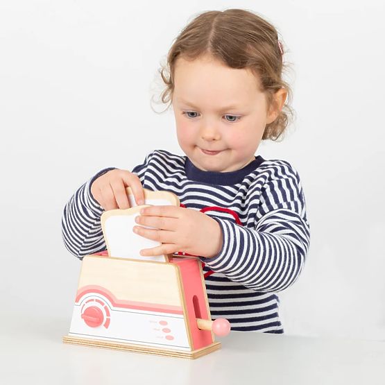 Bigjigs Toys Drveni toster ružičasti