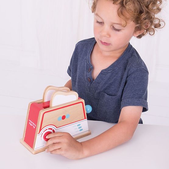 Bigjigs Toys Drveni toster s točkicama