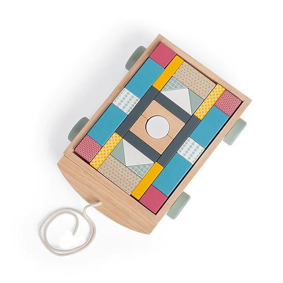 Bigjigs Toys Kolica s drvenim kockama