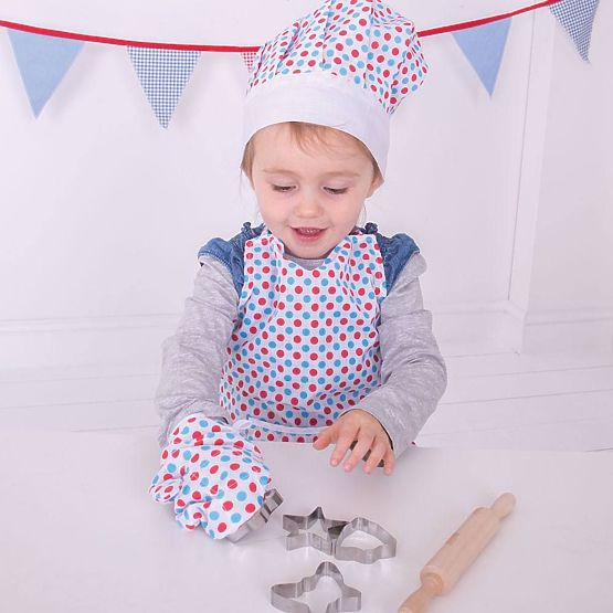 Bigjigs Toys Kuhinjski set s pregačom s točkicama