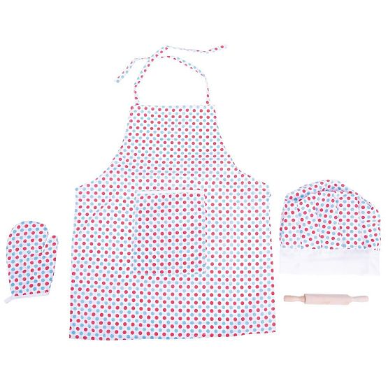 Bigjigs Toys Kuhinjski set s pregačom s točkicama