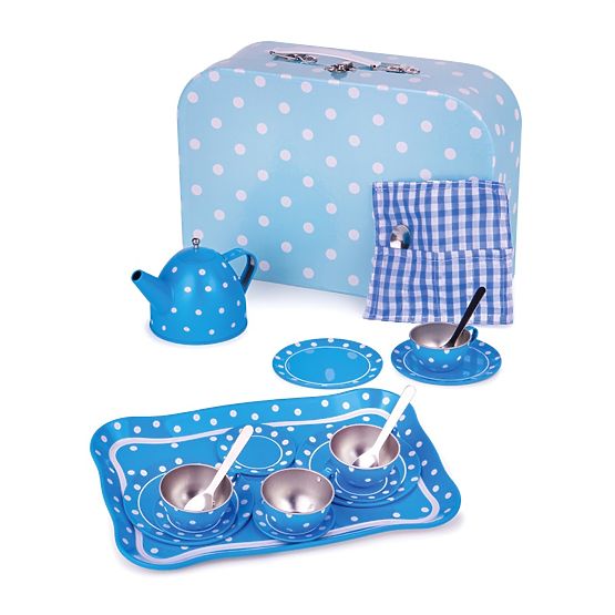 Bigjigs Toys Plavi točkasti čajni set