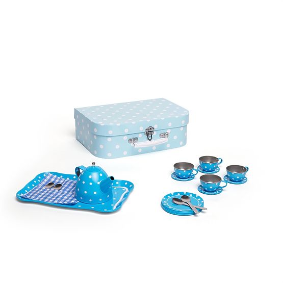 Bigjigs Toys Plavi točkasti čajni set