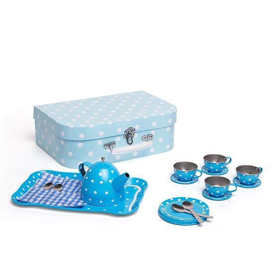 Bigjigs Toys Plavi točkasti čajni set