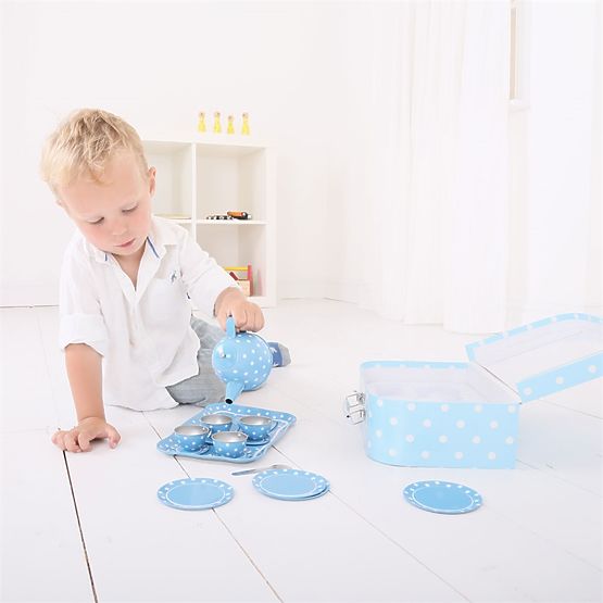 Bigjigs Toys Plavi točkasti čajni set