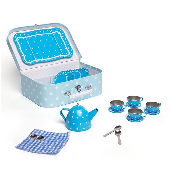 Bigjigs Toys Plavi točkasti čajni set