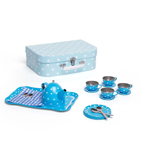 Bigjigs Toys Plavi točkasti čajni set