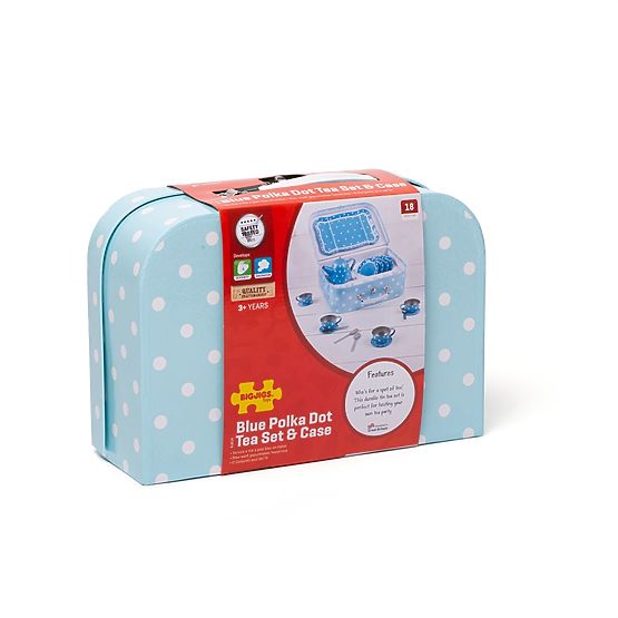 Bigjigs Toys Plavi točkasti čajni set