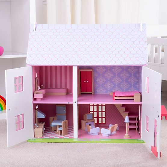 Bigjigs Toys Ružičasta kućica za lutke