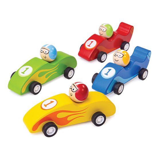 Bigjigs Toys Šareno drveno trkaće auto 1 kom