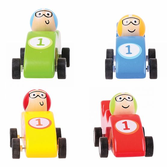 Bigjigs Toys Šareno drveno trkaće auto 1 kom