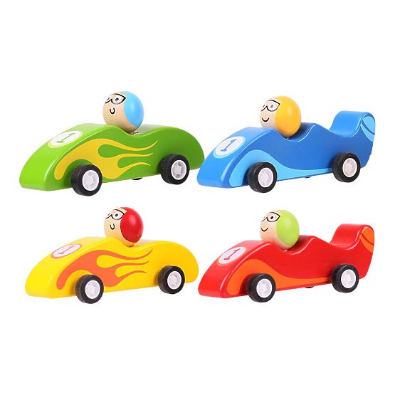 Bigjigs Toys Šareno drveno trkaće auto 1 kom