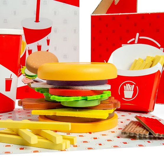 Bigjigs Toys Set Burger i pomfrit