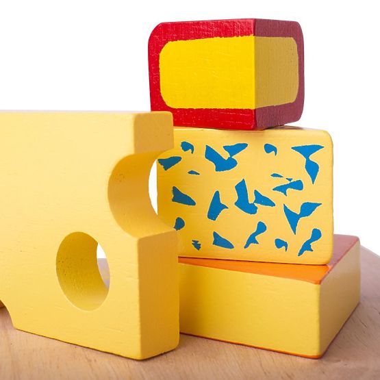 Bigjigs Toys Set drvenih prehrambenih sireva na tanjuru