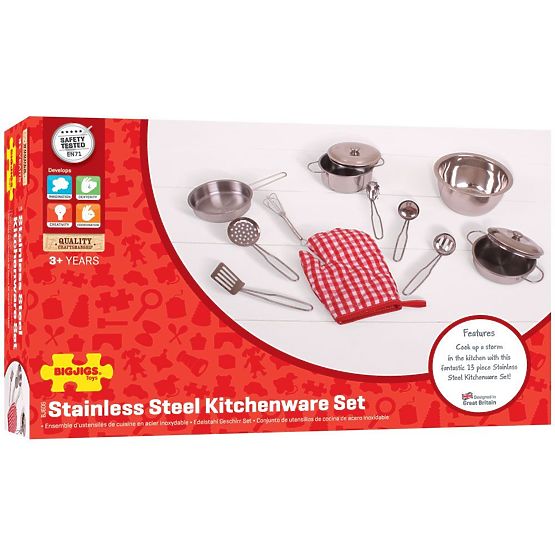 Bigjigs Toys Set metalnog posuđa