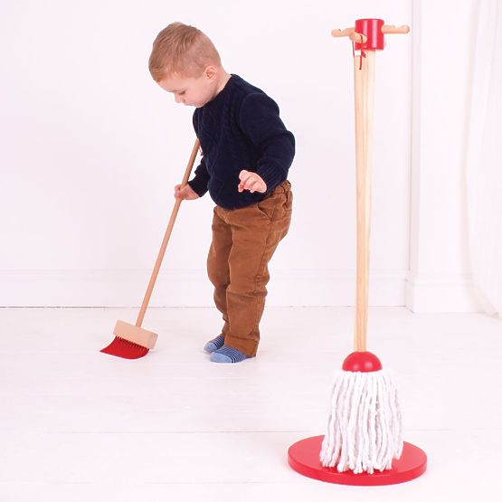 Bigjigs Toys set za čišćenje crveni